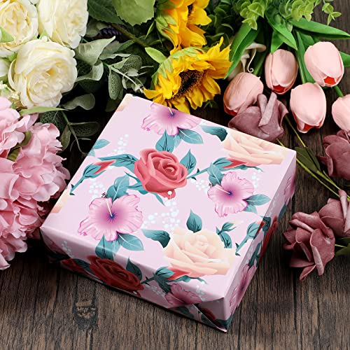 PlandRichW Floral Wrapping Paper Folded Sheets for Women Girls Baby, 12 Sheets Recycled Gift Wrapping Paper for Wedding, Birthday, Mother's Day, Party, Baby Shower, Precut 20" X 29"