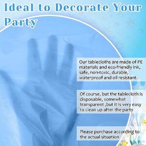 12 Pcs Plastic Table Cloth Disposable Table Cover Plastic Table Cloth for Indoor or Outdoor Tables Parties Picnic Birthdays and Weddings, 54" x 108" (Lake Blue,Sky Blue,Dark Blue)