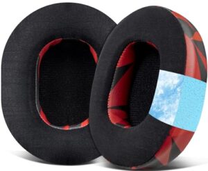 soulwit cooling-gel earpads cushions replacement for skullcandy hesh 3/anc/evo & crusher wireless/anc/evo & venue anc over-ear headphones,ear pads cushions with noise isolation foam - red storm