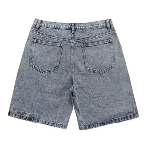 Aelfric Eden Men's Star Patchwork Denim Shorts Mid Rise Stretchy Patchwork Jeans Shorts Casual Denim Shorts Streetwear