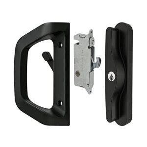 easilok sliding door handle set with key cylinder & mortise lock, patio door handle replacement fits door thickness from 1-1/2" to 2-4/25",3-15/16''screw hole spacing