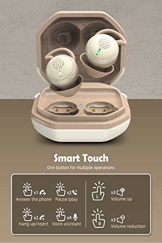 ATHRZ Sleep Invisible Earbuds Smallest Mini Wireless Bluetooth Earpiece Phone Discreet Earbud for Small Ears, Work, Sleep On Side, Women, Kids (Nude)