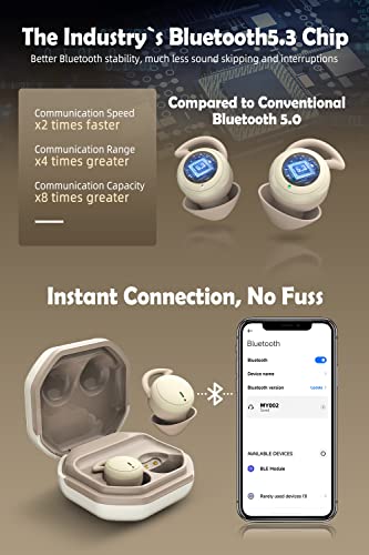 ATHRZ Sleep Invisible Earbuds Smallest Mini Wireless Bluetooth Earpiece Phone Discreet Earbud for Small Ears, Work, Sleep On Side, Women, Kids (Nude)