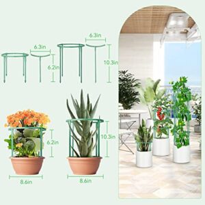 Growneer Plant Stake, 16 Pcs Plant Support Stakes, Stackable Flower Support Stake for Garden, Tomato Plant Support with 50m Twist Tie, Plant Holder for Indoor and Outdoor, Easy to Assemble