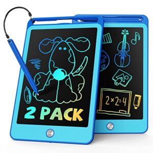 tekfun 2 pack lcd writing tablet for kids, 8.5 inch blue+blue doodle board drawing board reusable drawing tablet with lanyard, educational kids toddler toys birthday gift for boys girls 3-12 years old