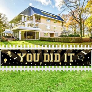 katchon, you did it banner - xtralarge, 120x20 inch | graduation yard sign, black and gold 2023 graduation decorations | graduation banner | graduation backdrop, graduation decorations class of 2023