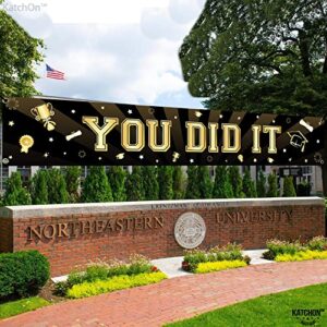 KatchOn, You Did It Banner - XtraLarge, 120x20 Inch | Graduation Yard Sign, Black and Gold 2023 Graduation Decorations | Graduation Banner | Graduation Backdrop, Graduation Decorations Class of 2023
