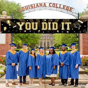 KatchOn, You Did It Banner - XtraLarge, 120x20 Inch | Graduation Yard Sign, Black and Gold 2023 Graduation Decorations | Graduation Banner | Graduation Backdrop, Graduation Decorations Class of 2023