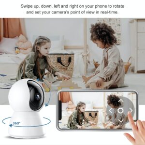 2k 5GHz & 2.4GHz Security Camera Indoor Wireless Compatible with Alexa & Google Home pet Dog Home Baby Camera with Phone app Baby Monitor WiFi Smartphone