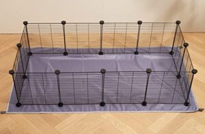 luriva diy guinea pig cage with mat, small animal playpen with mat, pet playpen, rabbit cage, small animal cage, puppy dog playpen, indoor outdoor metal wire yard fence,12 x 12 inch, 12 panels, black