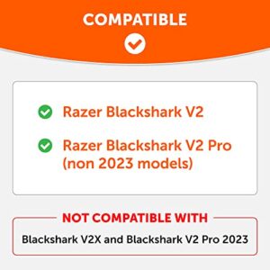 WC Freeze Blackshark - Cooling Gel Earpads for 2020-2022 Razer Blackshark V2 & V2 Pro (Does Not Fit 2023 Model) by Wicked Cushions - Boost Comfort, Thickness, & Sound Isolation | Black