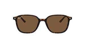 ray-ban rb2193 leonard polarized square sunglasses, havana/b-15 brown, 55 mm
