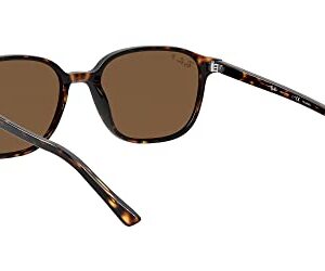 Ray-Ban RB2193 Leonard Polarized Square Sunglasses, Havana/B-15 Brown, 55 mm