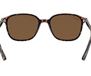 Ray-Ban RB2193 Leonard Polarized Square Sunglasses, Havana/B-15 Brown, 55 mm