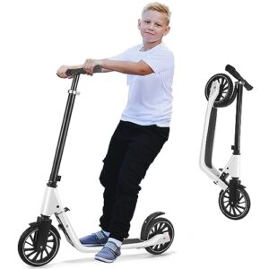 swenat scooter for kids ages 6+,adult and teen kick scooter lightweight & big sturdy wheels,foldable, adjustable handlebars, lightweight, for riders up to 220 lbs