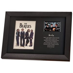 veratwo the beatles decor - signed beatles poster framed gifts with 1x 35mm film display,beatles let it be lyric decoration,cool memorabilia gifts for beatles fans 8x6 inches