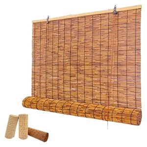 outdoor bamboo blinds, roller patio blinds patio shades roll up outdoor light filtering privacy protection, easy installation outdoor blinds vxhcs (color : brown, size : 86x102cm)