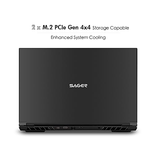 Sager 2023 NP8875E Gaming Laptop, 17.3 Inch QHD 240Hz 100% DCI-P3 G-Sync, Intel i9-13900HX, RTX 4070 8GB, 32GB RAM, 1TB Gen4 NVMe SSD, Win 11