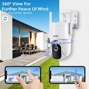 AMTIFO Security Camera Wireless Outdoor Solar Powered: 2K WiFi Home Outdoor Camera with Solar Panel Color Night Vision Outside Camera with Audio Motion Detection System