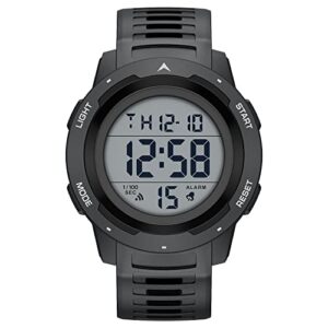 golden hour mens waterproof digital sport watches wide screen easy read display military style with black rubber strap