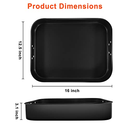 mobzio Lasagna Pan Deep, Baking Pan for Oven, 16x12x3 Inch Baking Dishes for Oven, Roasting Pan Brownie Pan with Handles, Rectangle Cake Pans Sets for Baking, Deep Baking Pan, Nonstick Bakeware Set