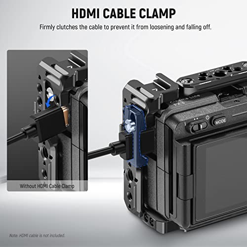 NEEWER FX3/FX30 Camera Cage with HDMI Cable Clamp, NATO Rail, 3/8" ARRI Locating Holes, 1/4" Threads Compatible with Sony FX3 FX30/Original XLR Handle, Compatible with DJI RS2 RS3 Gimbal, CA011