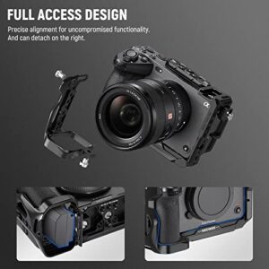 NEEWER FX3/FX30 Camera Cage with HDMI Cable Clamp, NATO Rail, 3/8" ARRI Locating Holes, 1/4" Threads Compatible with Sony FX3 FX30/Original XLR Handle, Compatible with DJI RS2 RS3 Gimbal, CA011