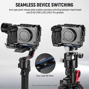 NEEWER FX3/FX30 Camera Cage with HDMI Cable Clamp, NATO Rail, 3/8" ARRI Locating Holes, 1/4" Threads Compatible with Sony FX3 FX30/Original XLR Handle, Compatible with DJI RS2 RS3 Gimbal, CA011