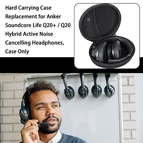 Khanka Hard Carrying Case Replacement for Anker Soundcore Life Q20+ / Q20 Hybrid Active Noise Cancelling Headphones, Case Only