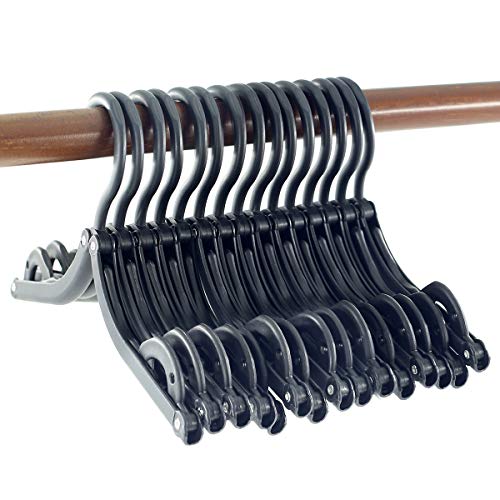 20 Pcs Portable Folding Travel Clothes Hangers, Foldable Clothes Drying Rack for Travel (Matt Black)