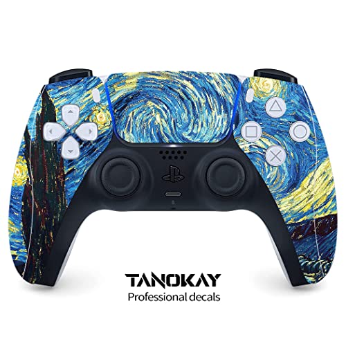 TANOKAY PS5 Console Skin and Controller Skin Set | Painting Starry Night Van Gogh | Matte Finish Vinyl Wrap Sticker Full Decal Skins | Compatible with Sony Playstation 5 Digital Edition