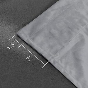 Hiasan Grey Velvet Curtains 96 inches-Blackout Thermal Insulated Solid Soft Curtains for Bedroom Living Room Rod Pocket Room Darkening 2 Panels Window Drapes with Tiebacks, 52W x 96L