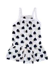 qwinee heart print dog cat dress dog princess dresses party birthday puppy tutu skirt chihuahua teddy pomeranian dress pet clothes for small medium large dogs cats kittens black and white m