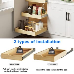 WelFurGeer 32'' Width Pull Out Shelves for Kitchen Cabinets, Pull Out Cabinet Organizer, Pantry Slide Out Drawers, Kitchen Slide Out Storage, Wood Slide Out Drawer for Kitchen (32''W x 21''D)