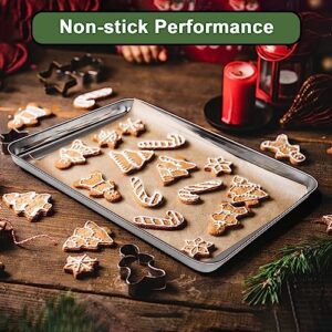 Baking Sheet Tray Set of 10, EWFEN Stainless Steel Baking Pan Cookie Pan Sheet, Size 16 x 12 x 1 inch, Warp Resistant & Heavy Duty & Rust Free