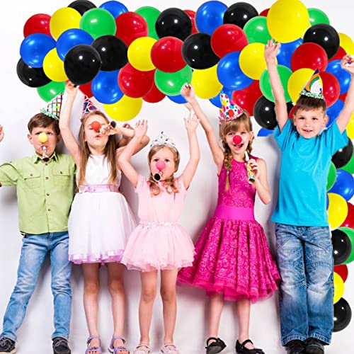 Red Yellow Green Blue Black Balloon Garland Arch Kit - 122PCS Red Blue Black Balloons Birthday Party Supplies for Boy Girl 4th 5th 6th Birthday Graduation Baby Shower Engagement Party Decorations