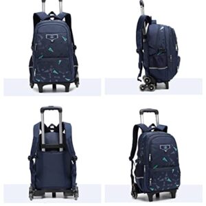 MITOWERMI Rolling Backpack for Boys Girls Trolley Bag with Wheels Roller Backpack for Kids Wheeled Middle School Bookbags