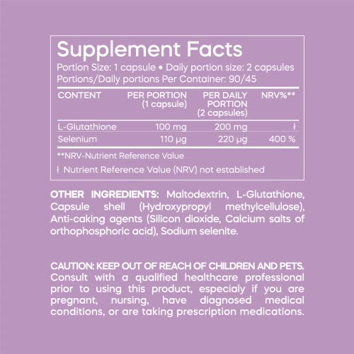 Advanced L-Glutathione + Selenium, 90 Capsules