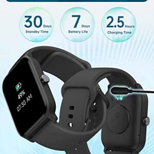 Smart Watches for Men Women (Answer/Make Call), Alexa Built in, 1.8" Full Touch Screen Fitness Tracker with Heart Rate SpO2 Sleep Monitor IP68 Waterproof Smartwatch for iPhone Android Phones, Black