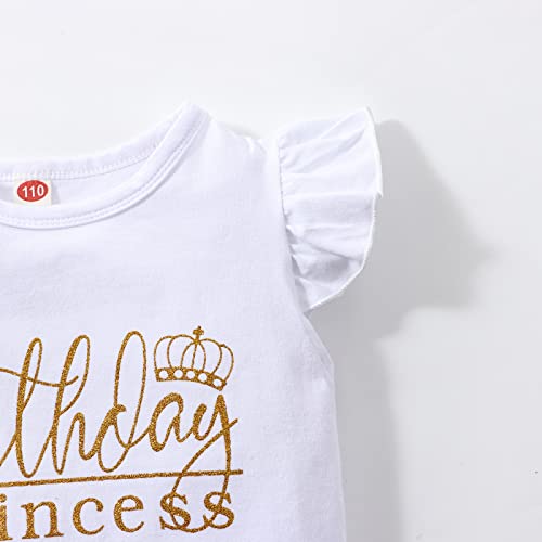Toddler Kids Baby Girls Outfits Birthday tee Outfit Princess Ruffle Vest Sleeveless T-Shirts Infant Top