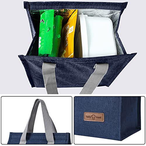 HexinYigjly Lunch Bag Insulated, Lunch Box Bag, Reusable Lunch Tote Bag, Lunch Box Container Bag Insulated for Women, Men, Work, Office, Travel - Blue