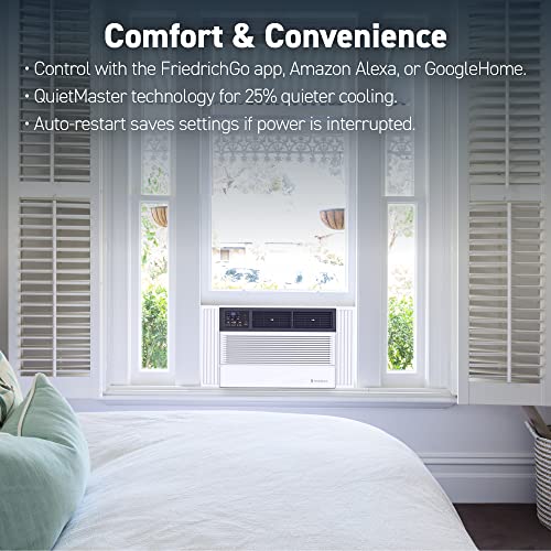 Friedrich CCW12B10B Chill Premier Smart Air Conditioner Wall & Window Unit, WiFi Mobile Control, White, Cooling Capacity (12,000 BTU)