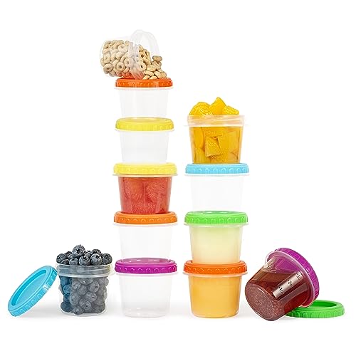 Tafura Small Lunch Containers [12 Pack] 4 Oz. Small Containers with Lids | Snack Containers for Lids | Condiment Containers for Puree, Snacks, and More | Reusable, BPA Free