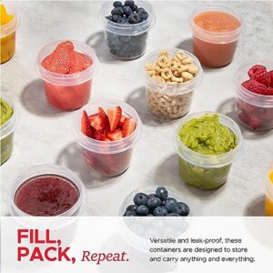 Tafura Small Lunch Containers [12 Pack] 4 Oz. Small Containers with Lids | Snack Containers for Lids | Condiment Containers for Puree, Snacks, and More | Reusable, BPA Free