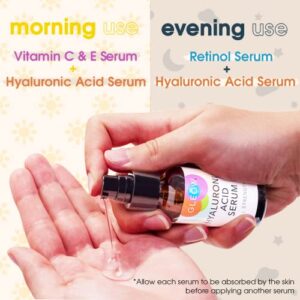 INTRODUCTORY OFFER - Retinol Serum for Face - Vitamin C Face Serum with Hyaluronic Acid Serum for Face, Retinol Face Anti Aging Serum, Vitamin C Serum for Face, Glow Face Serum for Women 3x1 fl GLEOW