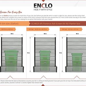 Enclo Privacy Screens EC18025 6ft H x 4ft W x 1ft L 6ft H x 4ft W x 1ft L Florence WoodTek Vinyl Outdoor Freestanding Privacy Fence Screen Panel and Planter Box Kit (1 Screen), Ash