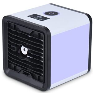 dekbed portable air conditioner, mini ac unit，small personal evaporating cooler, 3 speed 7 color led lights, 4 in 1 person cooling fan touch screen, home room office outdoor