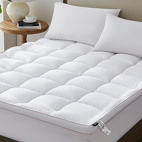 TopTopper Mattress Topper California King, Cooling Mattress Pad Cover for Hot Sleepers, Extra Thick 5D Snow Down Alternative Overfilled Plush Pillow Top with 8-21 Inch Deep Pocket - 72"x84" White