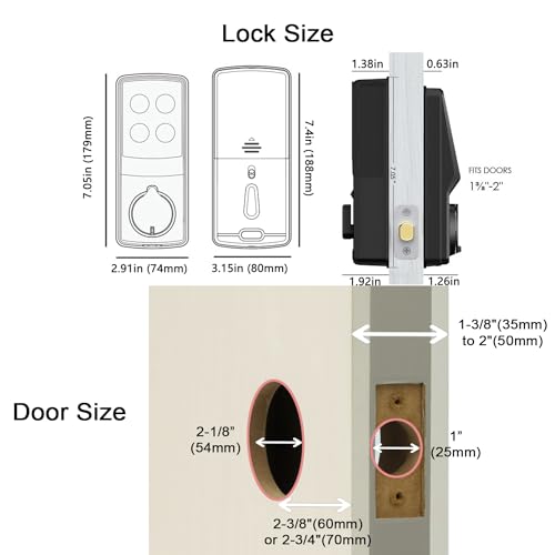 Lockly Secure Pro, Wi-Fi Smart Lock, PIN Genie® Keypad, 3D Biometric Fingerprint Sensor, Auto Lock Deadbolt (Matte Black, a Special Edition for Special Door Frame and Thick Fingers)