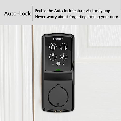 Lockly Secure Pro, Wi-Fi Smart Lock, PIN Genie® Keypad, 3D Biometric Fingerprint Sensor, Auto Lock Deadbolt (Matte Black, a Special Edition for Special Door Frame and Thick Fingers)